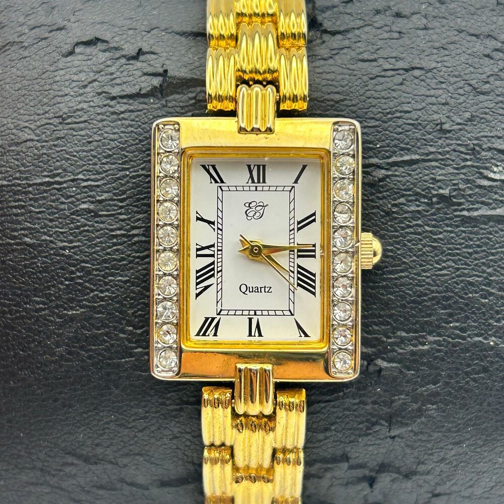 Vintage Elizabeth Taylor Gold-tone Crystal Bezel Women’s Watch New Battery